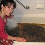 Dirty Fleece in Tub